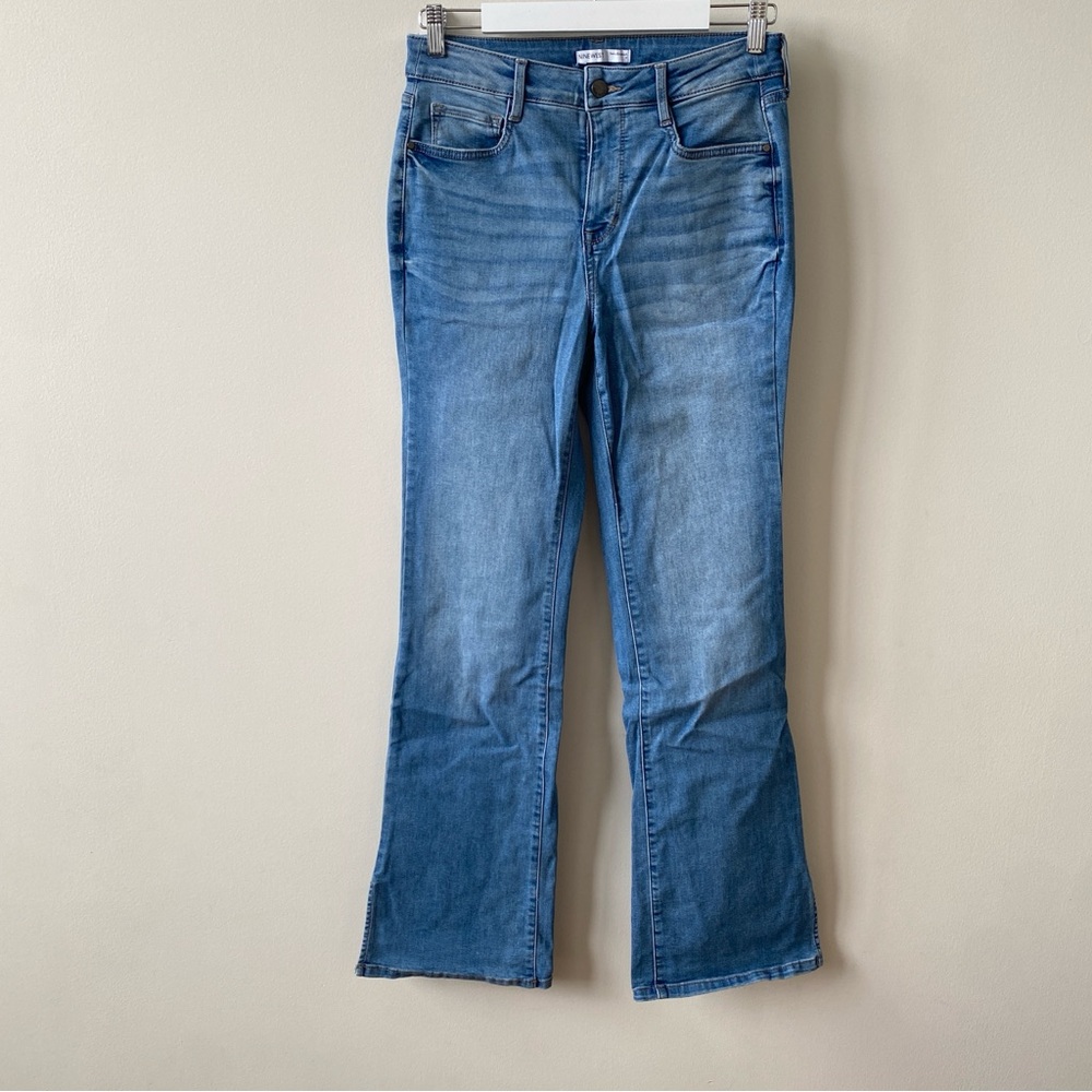 Nine West Blue Curvy Bootcut Flare Jeans Medium Wash Size 6